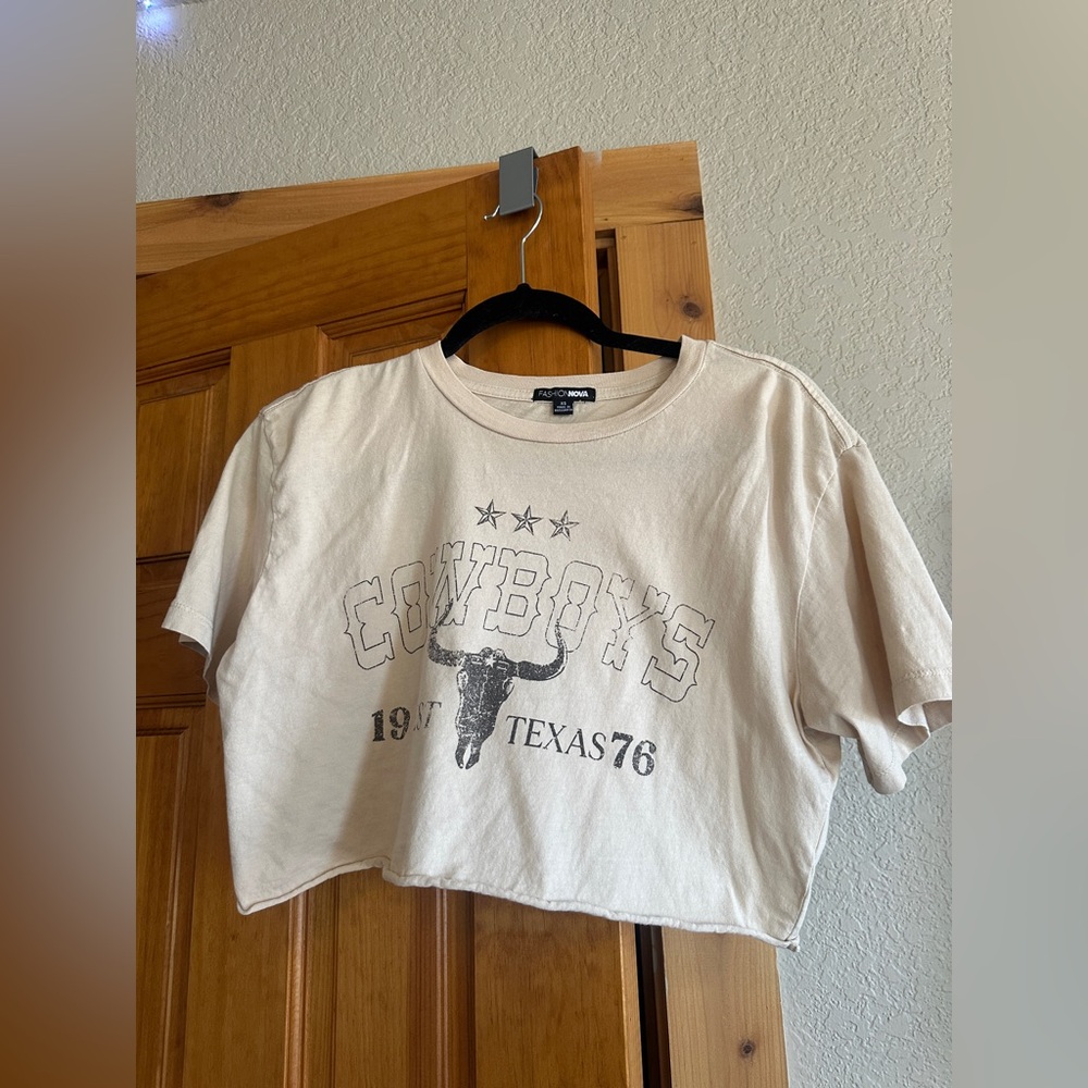 Tan I Want A Cowboy Crop Top - Picture 3 of 6